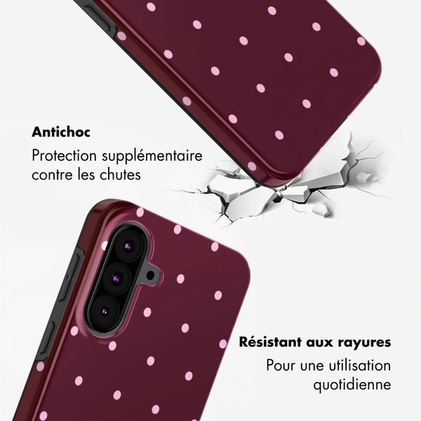 Selencia Coque arrière Vivid Samsung Galaxy A37 (5G) - Happy Dots Burgundy