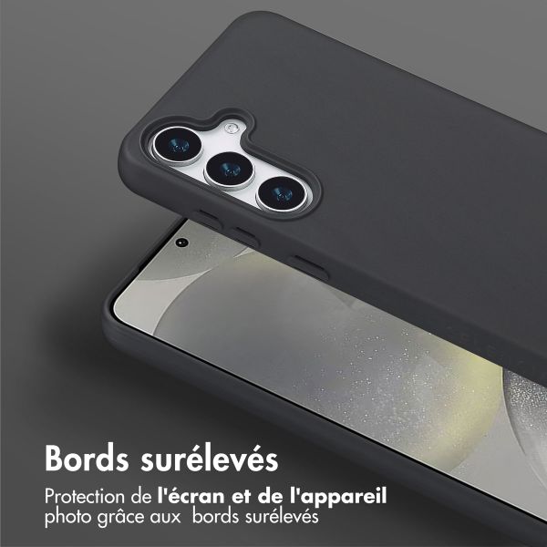 Selencia Coque design en silicone avec cordon Samsung Galaxy S25 Plus - Noir