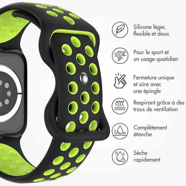 imoshion Bracelet sport⁺ Apple Watch Series 1 á 10 / SE / Ultra (2) (44/45/46/49 mm) - Taille M/L - Black Volt