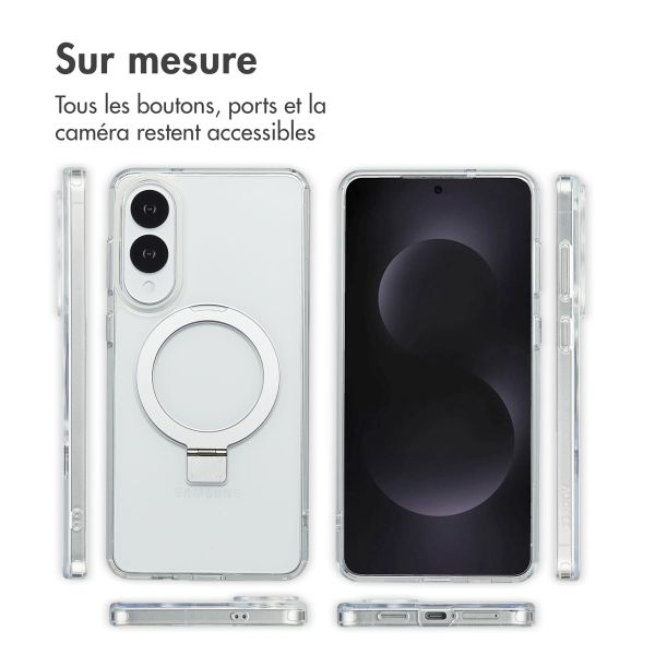 Accezz Coque Ring Stand avec MagSafe Samsung Galaxy S25 Edge - Transparent