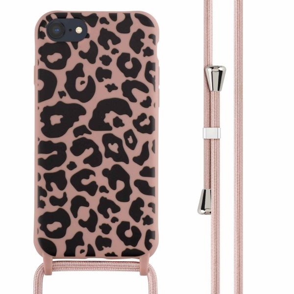 imoshion Coque design en silicone avec cordon iPhone SE (2022 / 2020) / 8 / 7 - Animal Pink