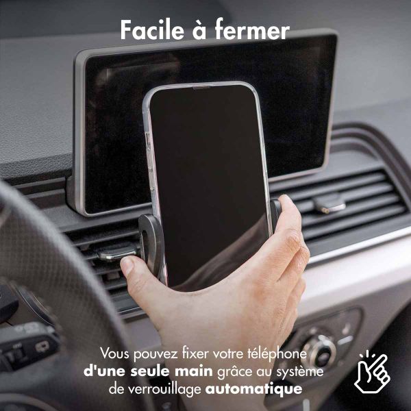 imoshion Support de téléphone pour voiture - Réglable - Universel - Carbone - Grille de ventilation - Noir