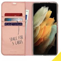 Accezz Étui de télephone Wallet Samsung Galaxy S21 Ultra - Rose Doré