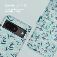 imoshion Étui de télephone portefeuille Design Google Pixel 8a - Blue Flowers
