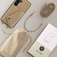 Selencia Coque à cordon avec porte-cartes enveloppe Sera Samsung Galaxy S24 - Beige