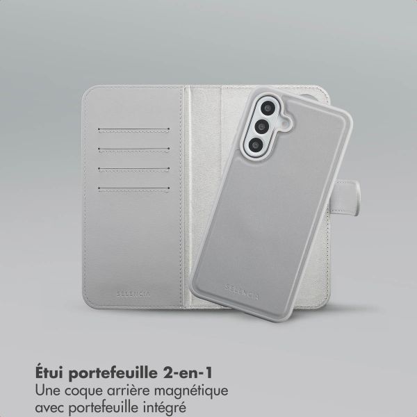 Selencia Étui portefeuille amovible Olyn avec MagSafe Samsung Galaxy A56 - Gris