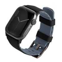 Uniq Bracelet Linus en silicone AiroSoft™ Apple Watch Series 1 á 10 / SE / Ultra (2) (44/45/46/49 mm) - Noir minuit