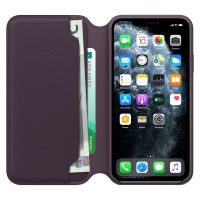 Apple Étui de télephone portefeuille Leather Folio Apple iPhone 11 Pro Max - Aubergine