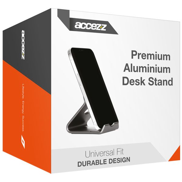 Accezz Support de téléphone de bureau iPhone 15 - Support de tablette de bureau - Premium - Aluminium - Gris