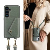 Selencia Coque à cordon avec porte-cartes enveloppe Sera Samsung Galaxy S24 - Sage Green