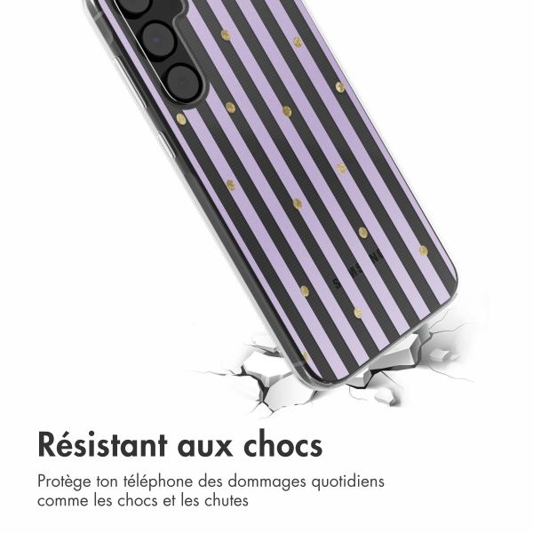 imoshion Coque design pour Samsung Galaxy A55 - Sparkle Lines Lavender