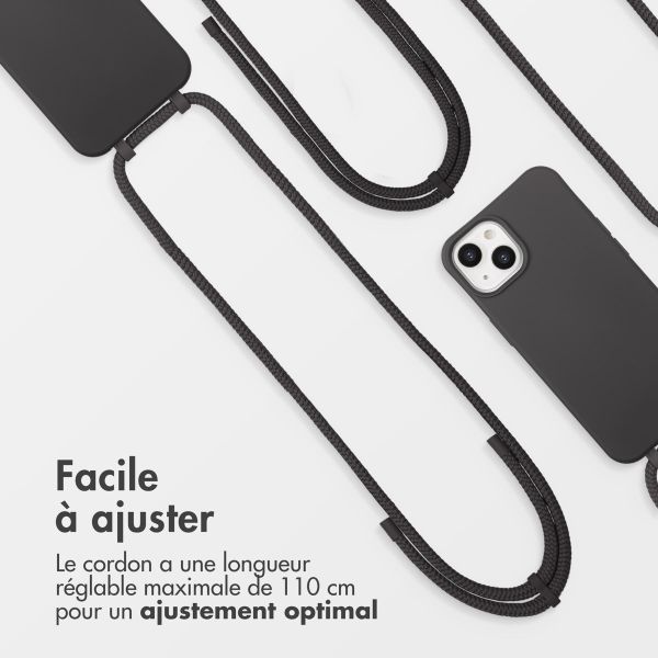 imoshion Coque arrière Color avec cordon amovible et MagSafe Apple iPhone 14 - Black Coffee