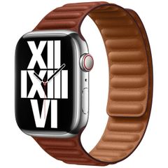 Apple Bracelet Leather Link Apple Watch Series 1 t/m 11 / SE / Ultra (44/45/46/49 mm) - Taille M/L - Umber