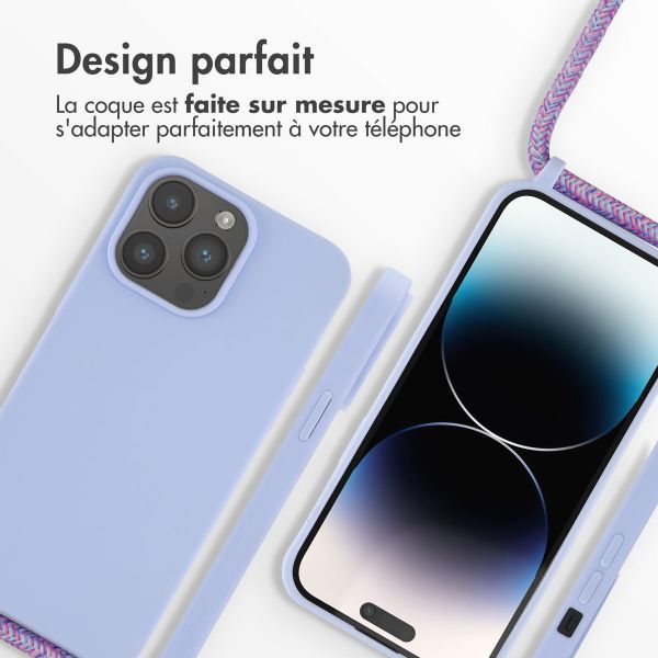 imoshion Coque en silicone avec cordon iPhone 14 Pro Max - Violet