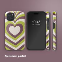 Selencia Coque arrière Vivid avec MagSafe Apple iPhone 15 - Double Hearts Plum Fern