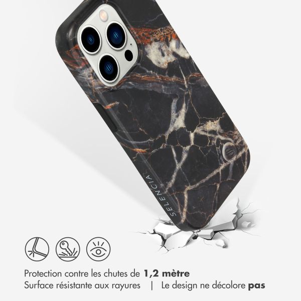 Selencia Aurora Coque Fashion Apple iPhone 14 Pro - Onyx Black Marble