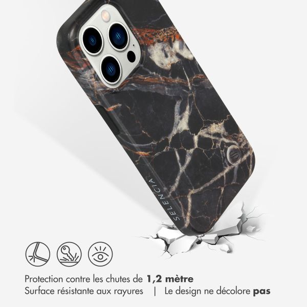 Selencia Aurora Coque Fashion iPhone 14 Pro - ﻿Coque durable - 100 % recyclée - Marbre Noir