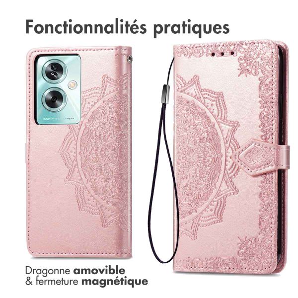 imoshion Etui de téléphone portefeuille Mandala OnePlus Nord N30 SE - Rose Dorée