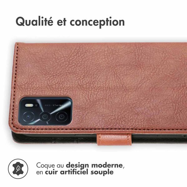 imoshion Étui de téléphone portefeuille Luxe Oppo A16(s) / A54s - Brun