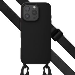 Selencia Coque silicone avec cordon amovible iPhone 16 Pro - Noir