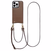 Selencia Coque de télephone Nova avec cordon et porte-cartes iPhone 13 Pro - Mocha Brown