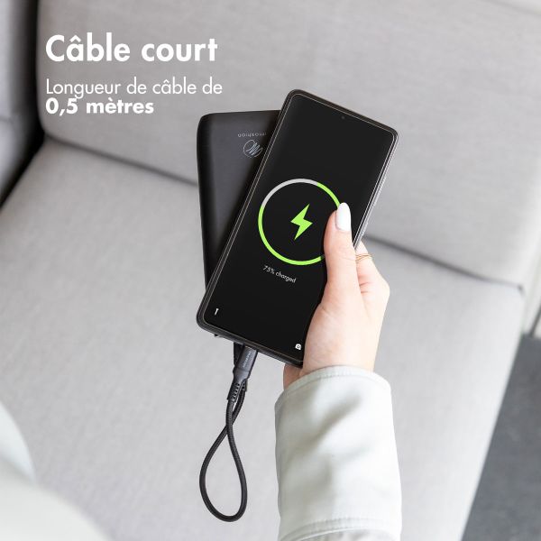 imoshion Braided USB-C vers câble USB - 0,5 mètre  - Noir