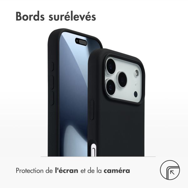 Accezz Coque Liquid Silicone avec MagSafe Apple iPhone 17 Pro - Noir