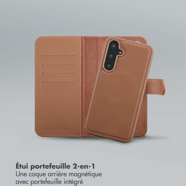 Selencia Étui portefeuille amovible Olyn avec MagSafe Samsung Galaxy A55 - Marron