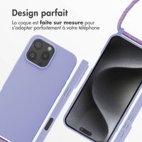 imoshion Coque en silicone avec cordon Apple iPhone 16 Pro Max - Violet