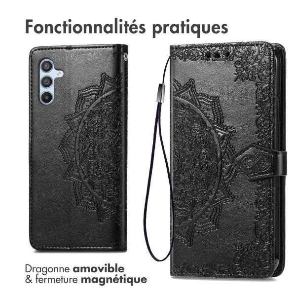 imoshion Etui de téléphone portefeuille Mandala Samsung Galaxy A54 (5G) - Noir