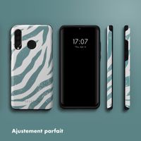 Selencia Coque arrière Vivid Tough Huawei P30 Lite - Colorful Zebra Pine Blue