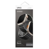 Uniq Bracelet Revix Premium Edition réversible Apple Watch Series 1 t/m 11 / SE / Ultra (44/45/46/49 mm) - Charcoal / Ash Grey