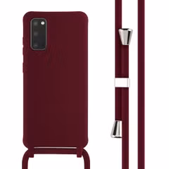 imoshion Coque en silicone avec cordon Samsung Galaxy S20 - Rouge foncé