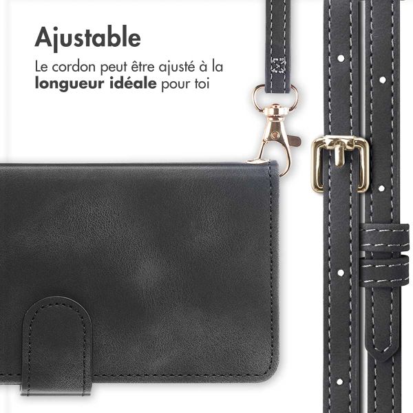 imoshion Etui de télephone portefeuille avec cordon Samsung Galaxy A25 (5G) - Noir