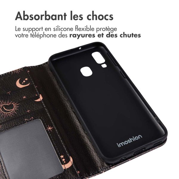 imoshion Étui de téléphone portefeuille Design Samsung Galaxy A40 - Sky Black