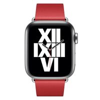 Apple Bracelet Leather Band Modern Buckle Apple Watch Series 1 t/m 9 / SE (38/40/41 mm) | Series 10 / 11 (42 mm) - Taille S - Scarlet Red
