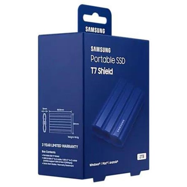 Samsung Portable SSD T7 Shield - 1TB - USB 3.2 Gen 2 - IP65 - Bleu