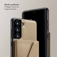 Selencia Coque à cordon avec porte-cartes enveloppe Sera Samsung Galaxy S21 FE - Beige