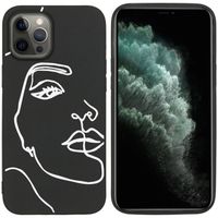 imoshion Coque Design Apple iPhone 12 Pro Max - Visage abstrait - Blanc