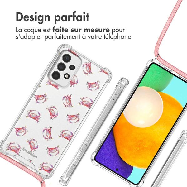 imoshion Coque Design avec cordon Samsung Galaxy A52(s) (5G/4G) - Crab Watercolor