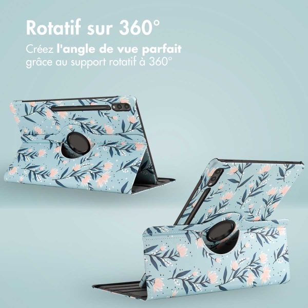 imoshion Coque Design rotatif à 360° Samsung Galaxy Tab S10 Ultra / Tab S9 Ultra - Flowers
