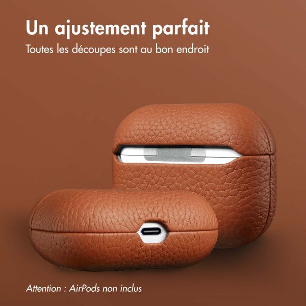 Accezz Coque en Cuir véritable Apple AirPods Pro - Cognac