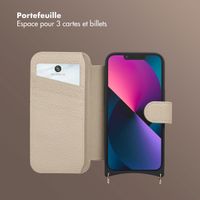 Selencia Étui Riva avec MagSafe et cordon de téléphone Apple iPhone 14 / 13 - Beige