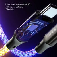 imoshion Câble de charge rapide lumineux RGB - USB-C vers USB-C - 2 mètres