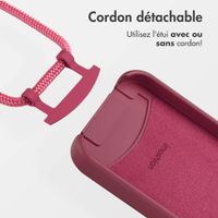imoshion Coque arrière Color avec cordon amovible et MagSafe Apple iPhone 14 Pro Max - Raspberry