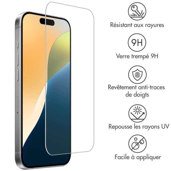 Accezz Protection d'écran en verre trempé 2-pack iPhone 16 Pro