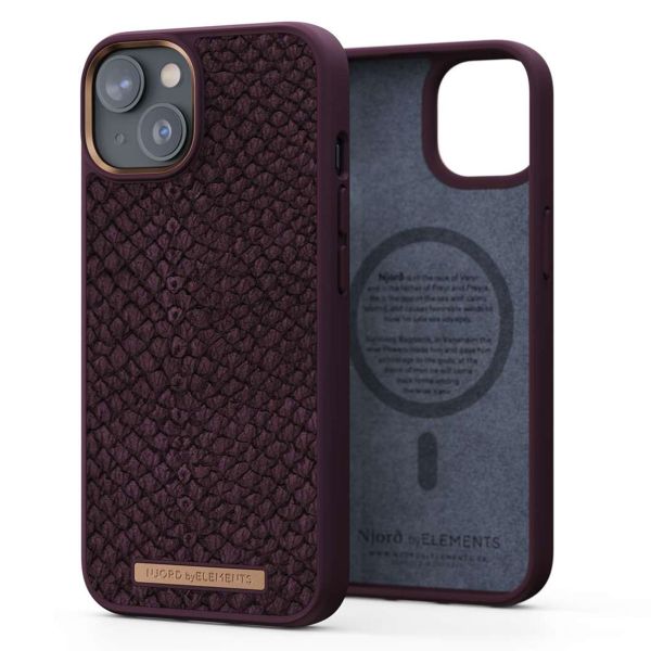 Njorð Collections Coque Salmon Leather MagSafe iPhone 14 - Rust