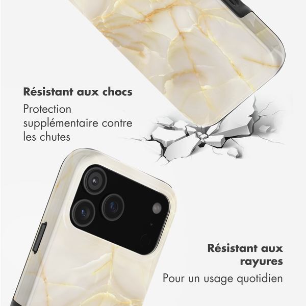 Selencia Coque arrière Vivid avec MagSafe Apple iPhone 17 Pro - Golden Beige Marble