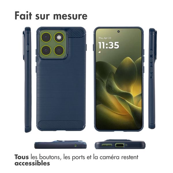 imoshion Coque Brushed Motorola Edge 70 - Bleu foncé