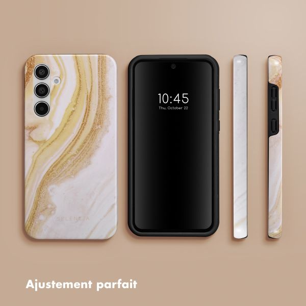 Selencia Coque arrière Vivid Tough Samsung Galaxy A55 - Chic Marble Gold